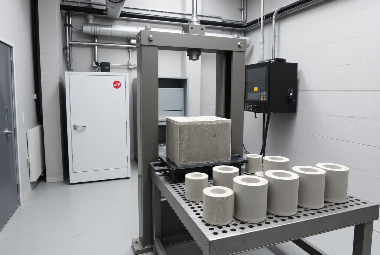 Concrete compressive testing laboratory
